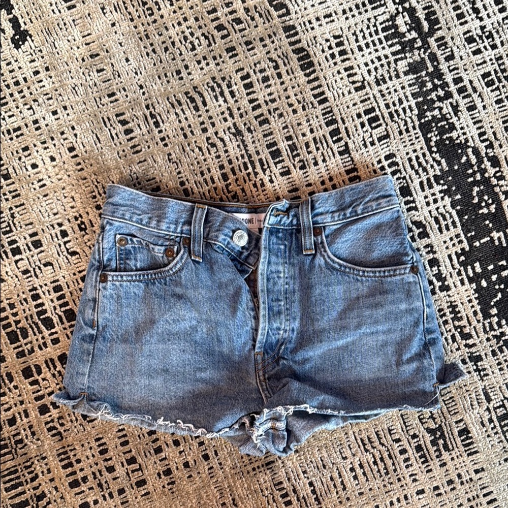 Re/Done Blue Jean Shorts Classic Denim Cut-Offs